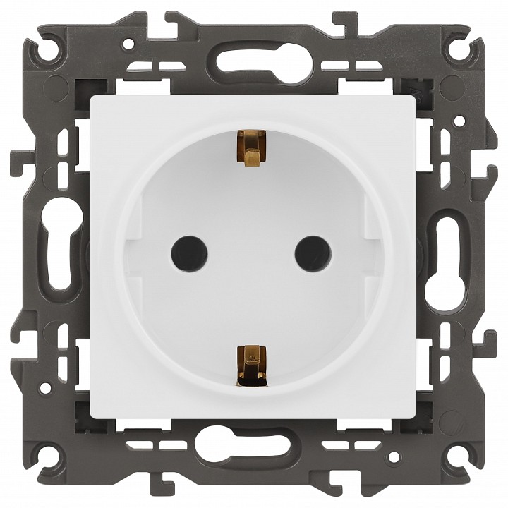 Розетка с заземлением, без рамки Эра Эра Elegance 14-2101-01М