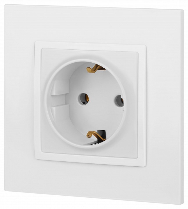 Розетка с заземлением, без рамки Эра Эра Elegance 14-2101-01М