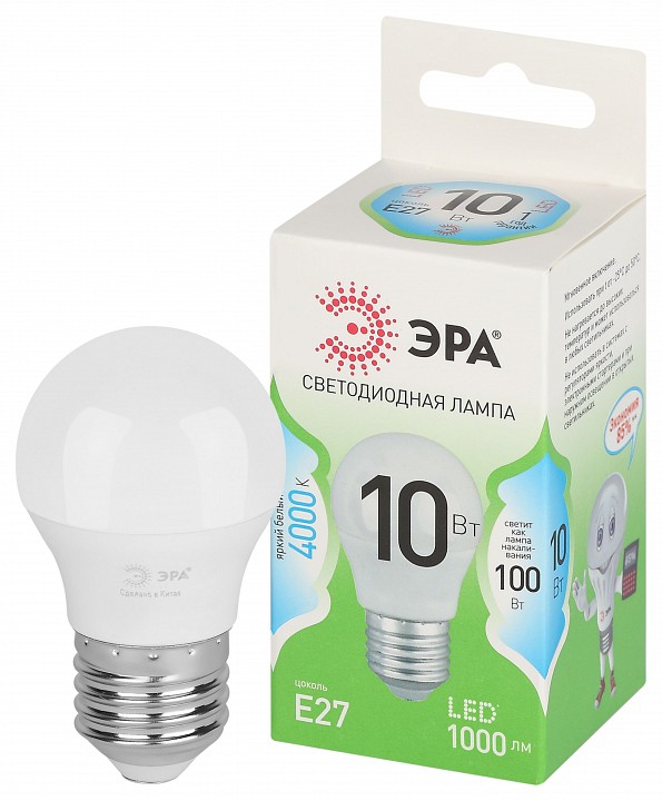 Лампа светодиодная Эра Green Line LED P45-10W-840-E27 GL