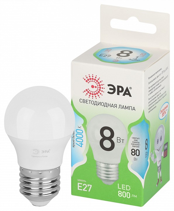 Лампа светодиодная Эра Green Line LED P45-8W-840-E27 GL