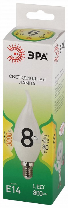 Лампа светодиодная Эра Green Line LED BXS-8W-830-E14 GL