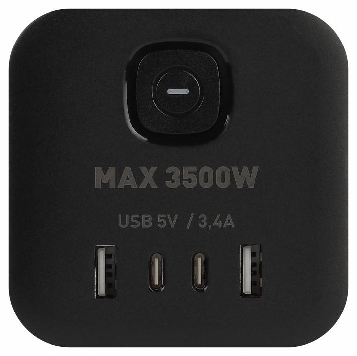 Удлинитель с выключателем Эра  CUBE-3es-1,5m-4USB-B