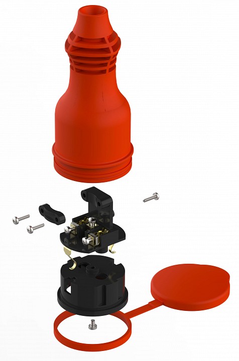 Розетка с заземлением Эра  RX11-R-IP44