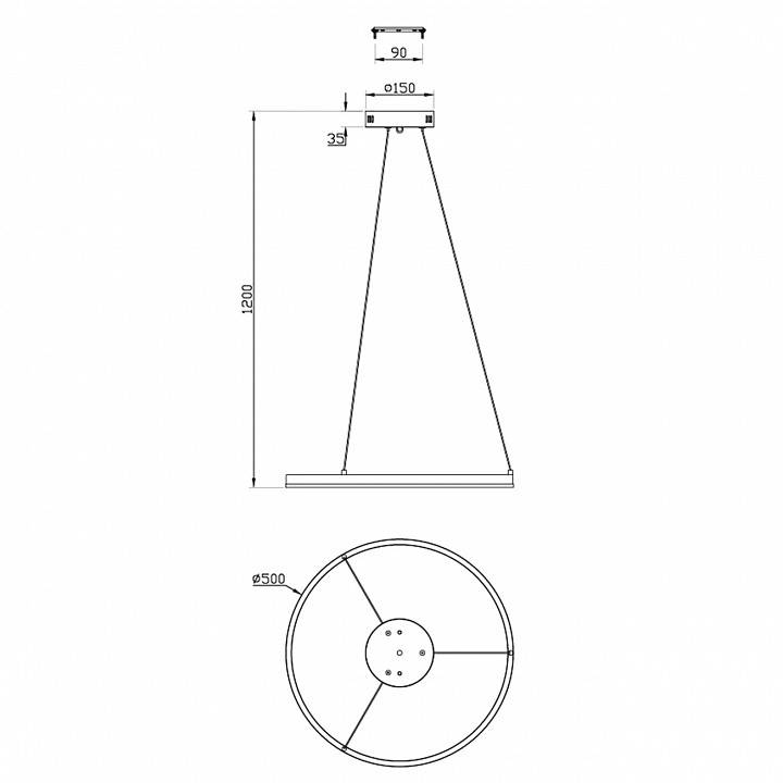 Подвесной светильник Escada Void 10254/1LED черный с управлением через приложение 10254/1LED Black APP