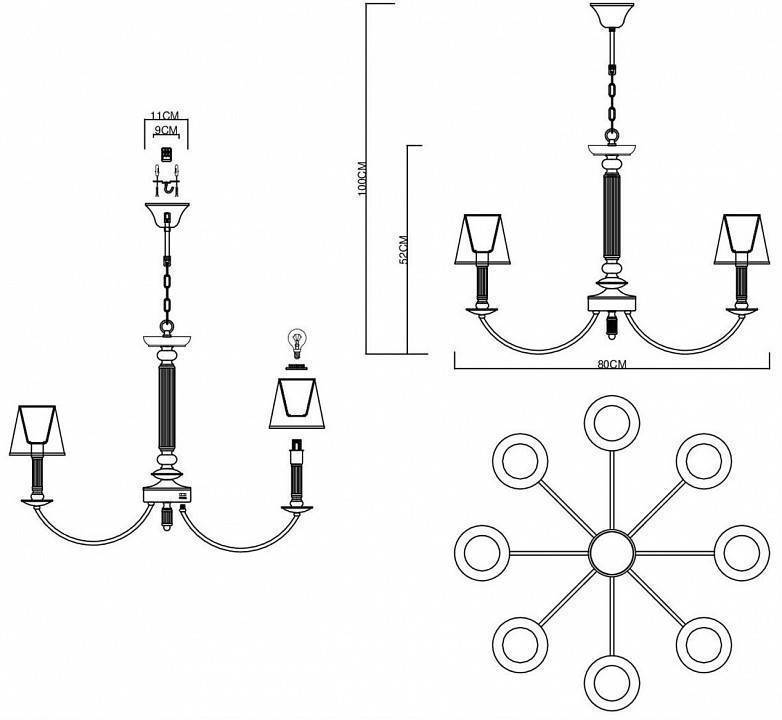 Подвесная люстра EVOLUCE Vinci 8 ламп SLE1115-203-08