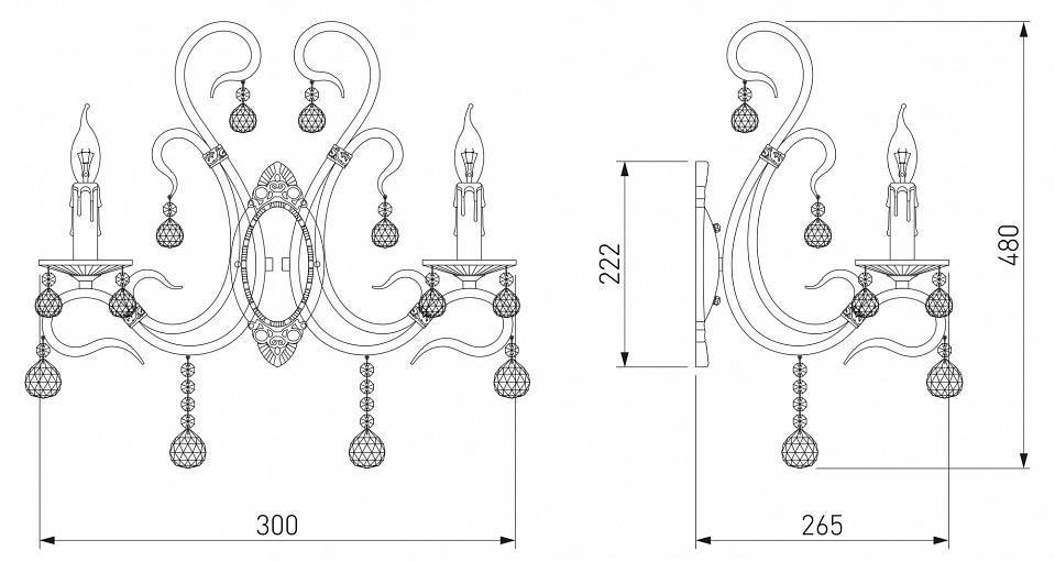Бра Eurosvet Ernin Strotskis античная бронза 12505/2