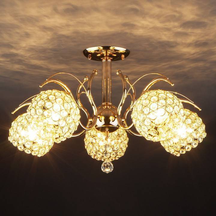 Люстра на штанге Eurosvet Mirage золото 7777/5