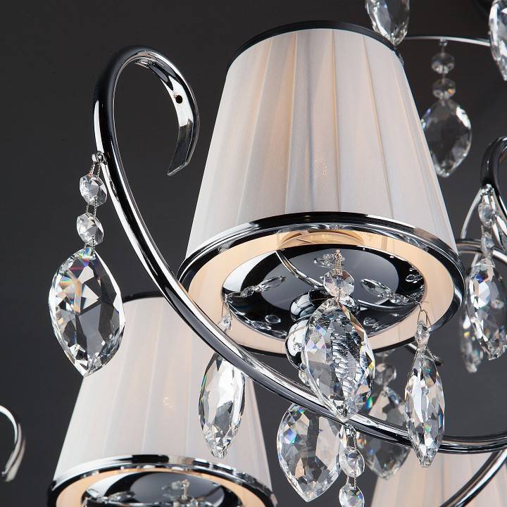 Люстра на штанге Eurosvet Rosalva 10021/6 хром прозрачный хрусталь Strotskis 10021/6