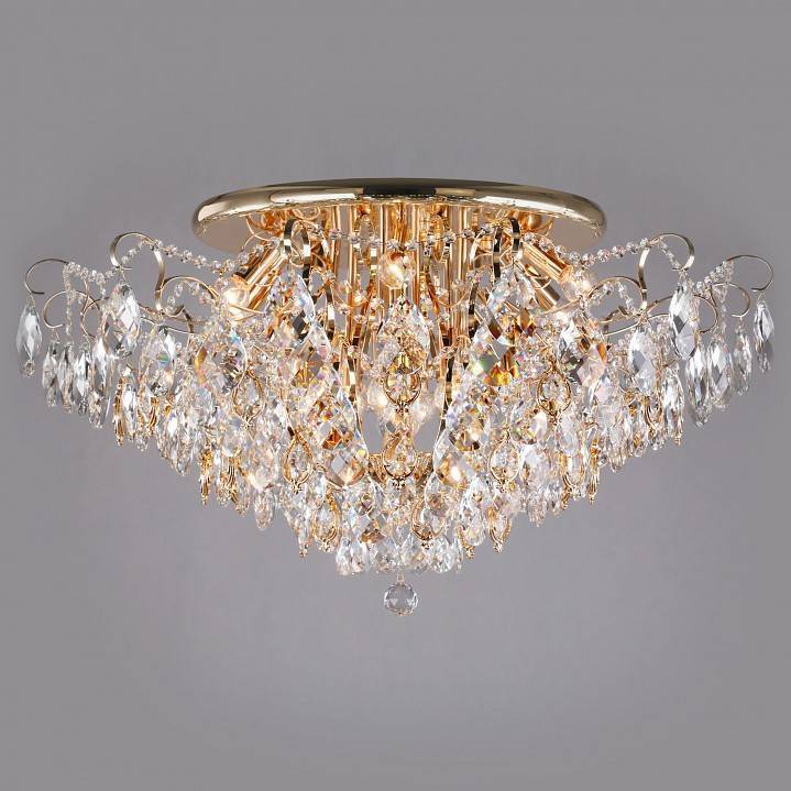 Потолочная люстра Eurosvet Crystal Strotskis золото/прозрачный хрусталь 10081/12