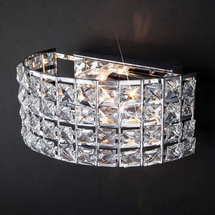 Накладной светильник Eurosvet Kira хром/прозрачный хрусталь Strotskis 10115/2