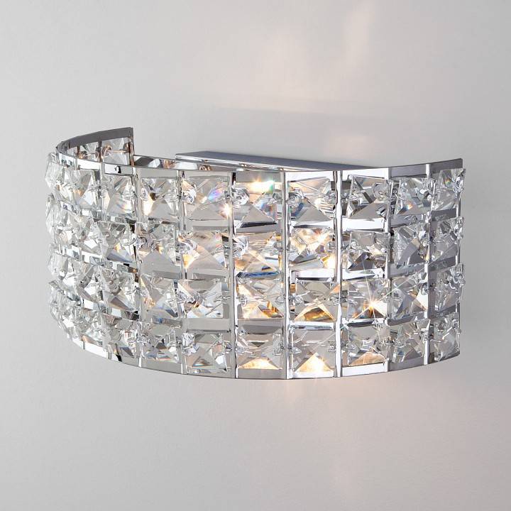 Накладной светильник Eurosvet Kira хром/прозрачный хрусталь Strotskis 10115/2