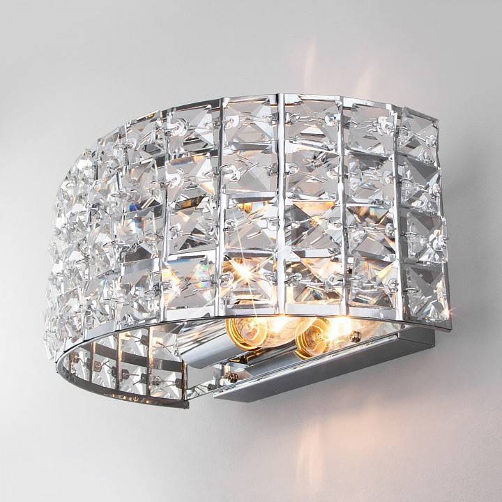 Накладной светильник Eurosvet Kira хром/прозрачный хрусталь Strotskis 10115/2