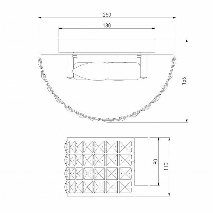 Накладной светильник Eurosvet Kira хром/прозрачный хрусталь Strotskis 10115/2