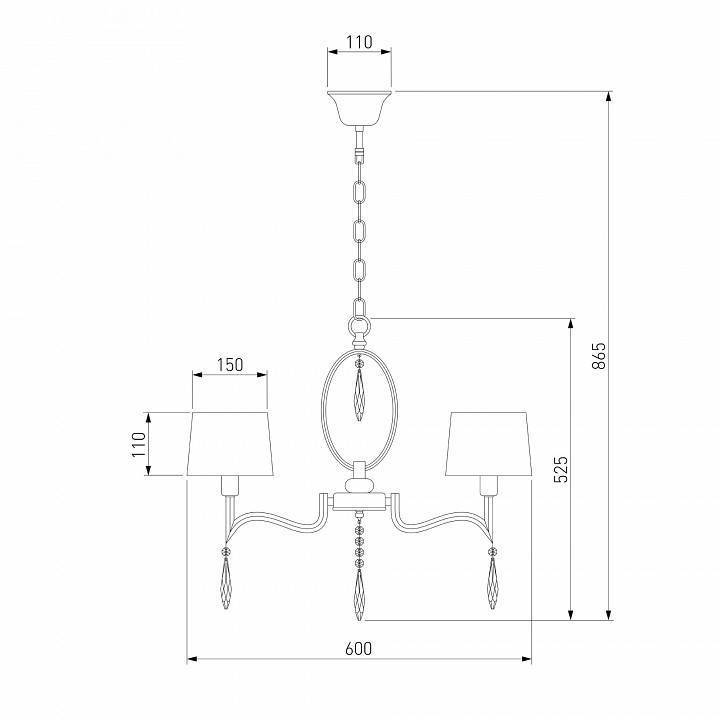 Подвесная люстра Eurosvet Madera 10127/5 хром/прозрачный хрусталь Strotskis Smart