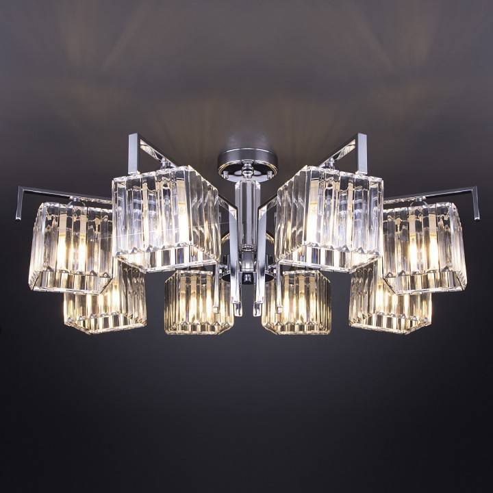 Люстра на штанге Eurosvet April 10126/8 хром/прозрачный хрусталь Strotskis Smart 10126/8