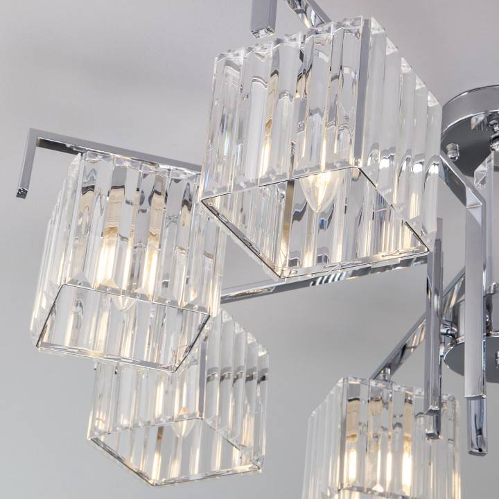 Люстра на штанге Eurosvet April 10126/8 хром/прозрачный хрусталь Strotskis Smart 10126/8