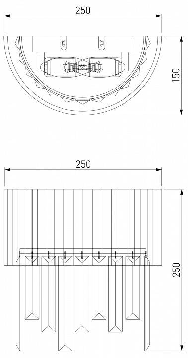 Накладной светильник Eurosvet Amantea 10122/2 хром/прозрачный хрусталь Strotskis (10106/2)