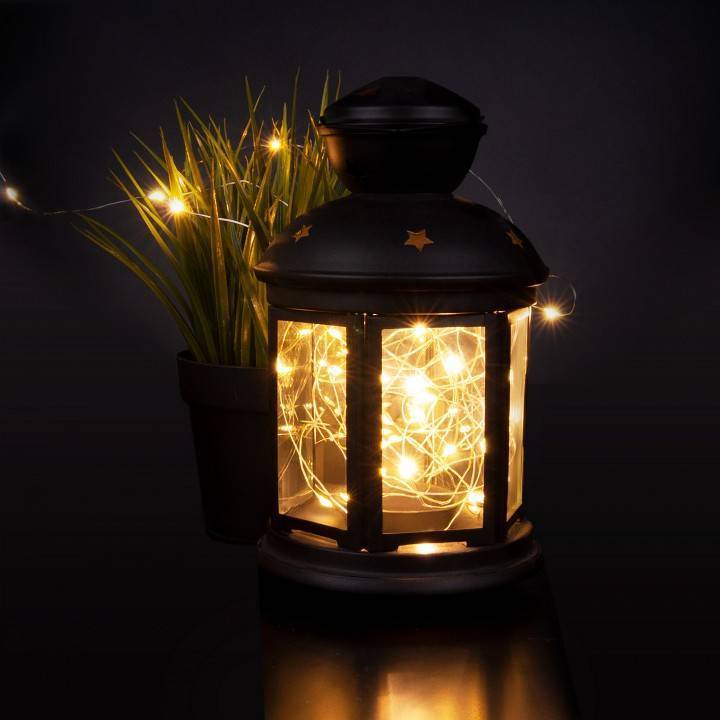 Гирлянда Нить Eurosvet Роса 400-007 теплый белый 5 м на батарейках 400-007