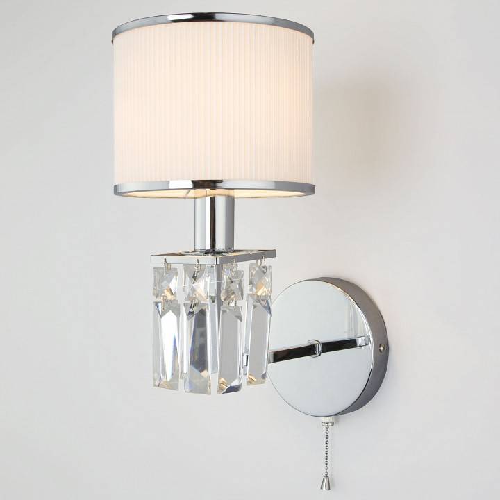 Бра Eurosvet Zaffiro 10099/1 хром/прозрачный хрусталь Strotskis (новый абажур)