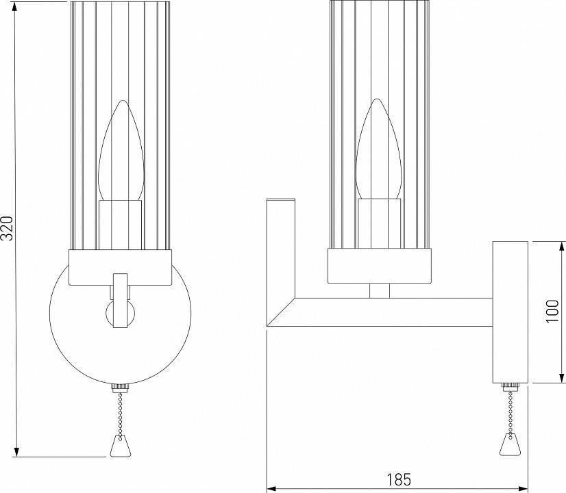 Бра Eurosvet Arganie 60133/1 серебро