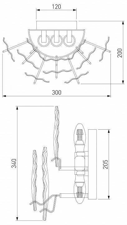Накладной светильник Bogate's Leaf 369/3