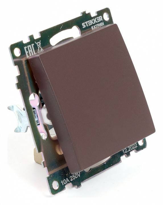 Выключатель одноклавишный без рамки Stekker Катрин 49018