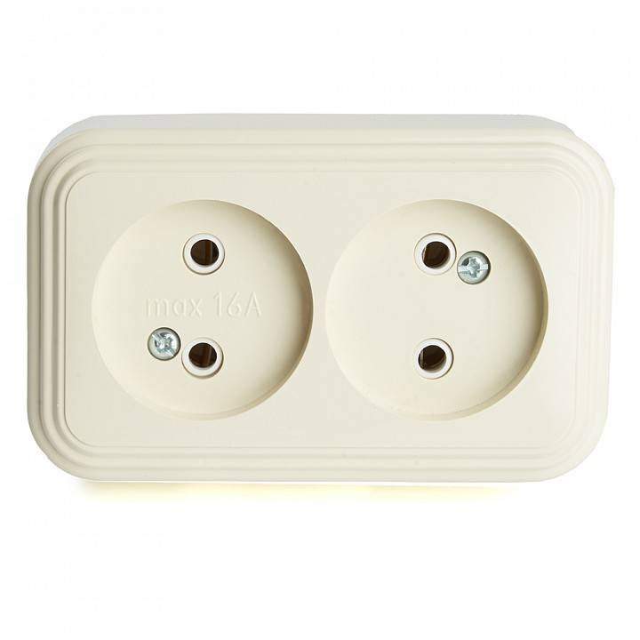 Розетка без заземления Stekker Брест накладная дуб 49057