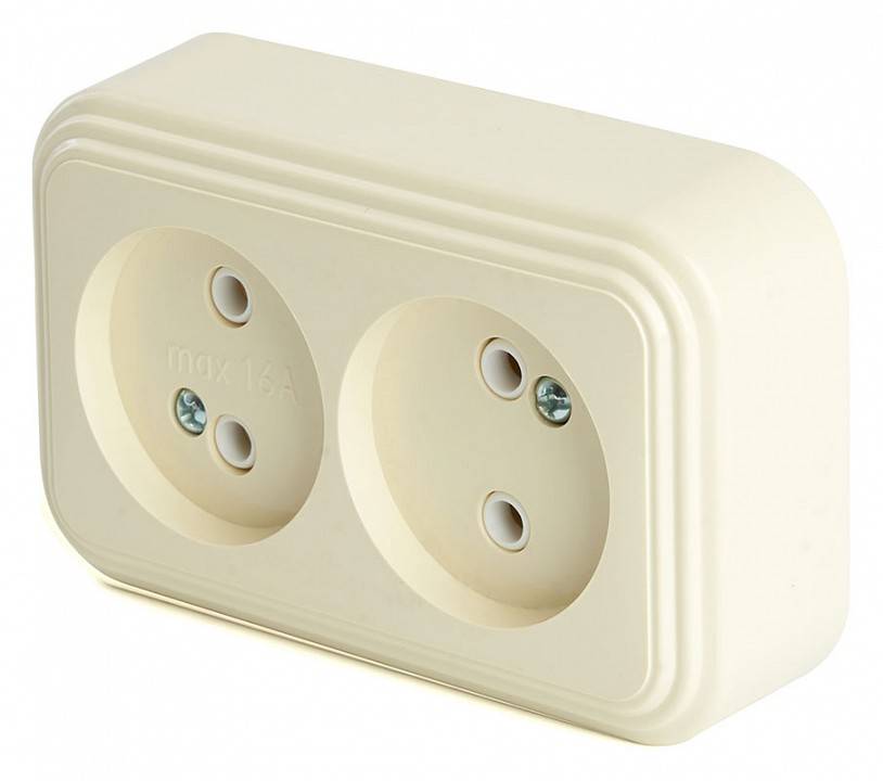 Розетка без заземления Stekker Брест накладная дуб 49057