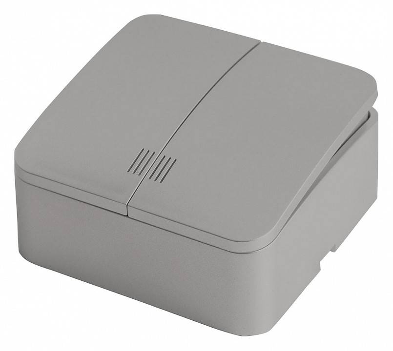 Выключатель двухклавишный с подсветкой Stekker София 49298