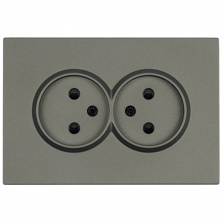 Розетка двойная без заземления и со шторкой, без рамки Stekker RST10-5116-09 49929