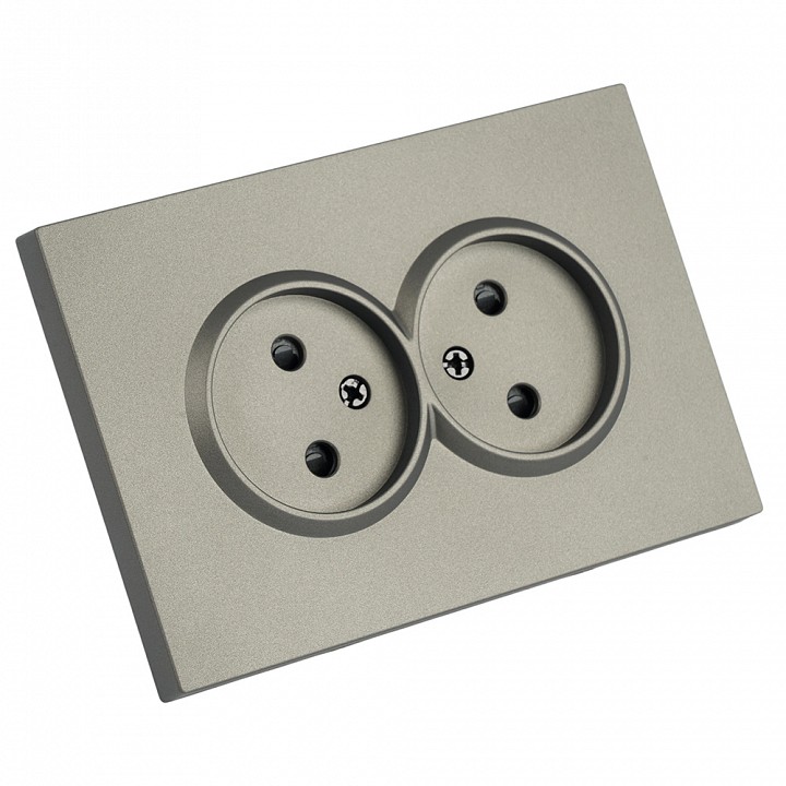 Розетка двойная без заземления и со шторкой, без рамки Stekker RST10-5116-09 49929