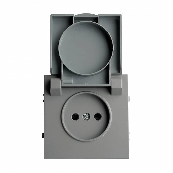 Розетка без заземления и со шторкой, без рамки с крышкой Stekker Эмили 49956