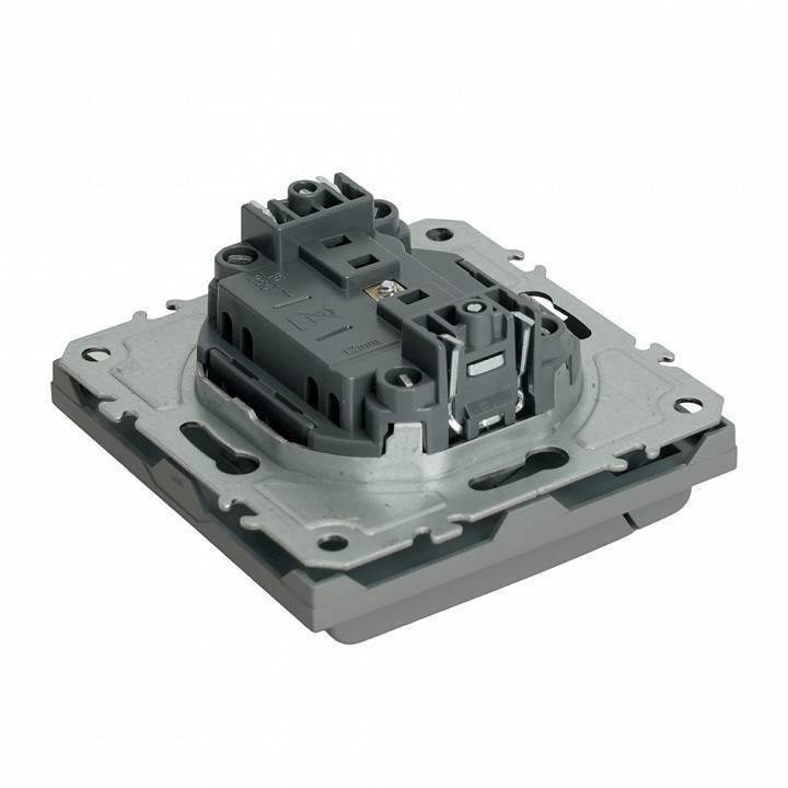 Розетка без заземления и со шторкой, без рамки с крышкой Stekker Эмили 49956