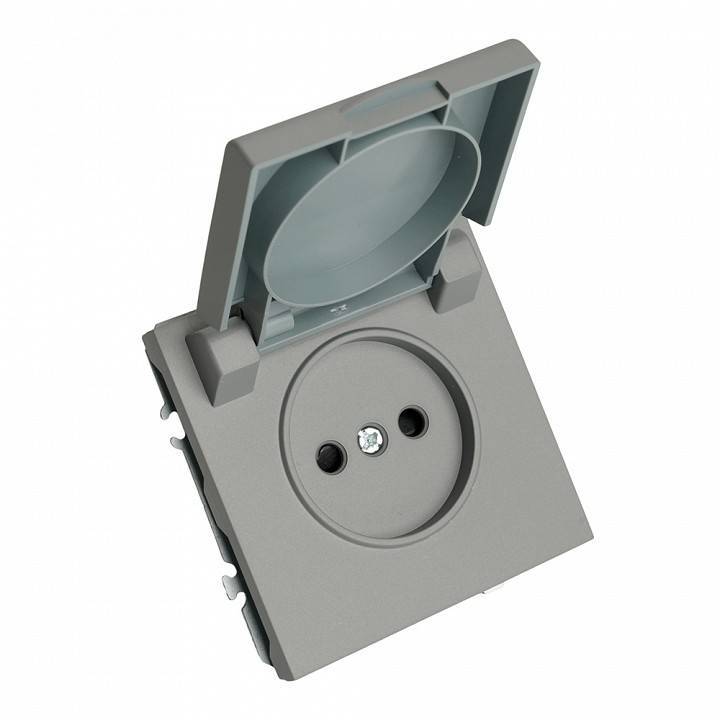 Розетка без заземления и со шторкой, без рамки с крышкой Stekker Эмили 49956