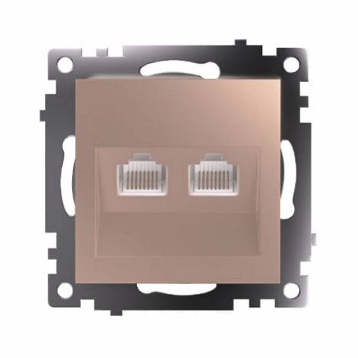 Розетка двойная Ethernet RJ-45 без рамки Stekker Катрин 50004