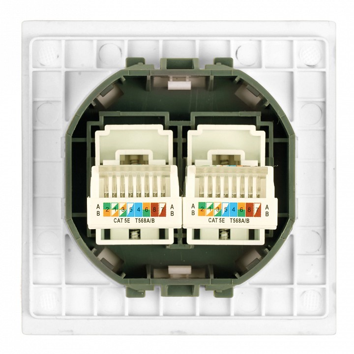 Розетка двойная Ethernet RJ-45 без рамки Stekker Мия 50437