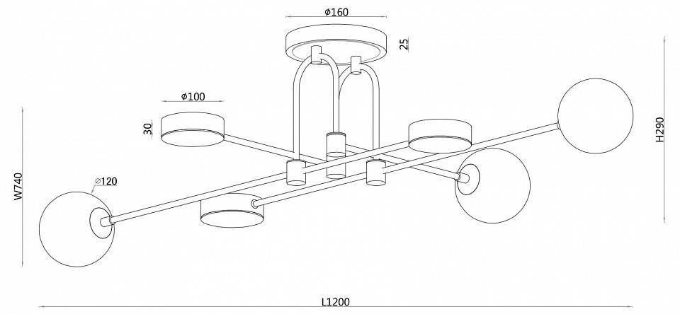 Люстра потолочная F-promo Complesso 6xE14 3095-6P