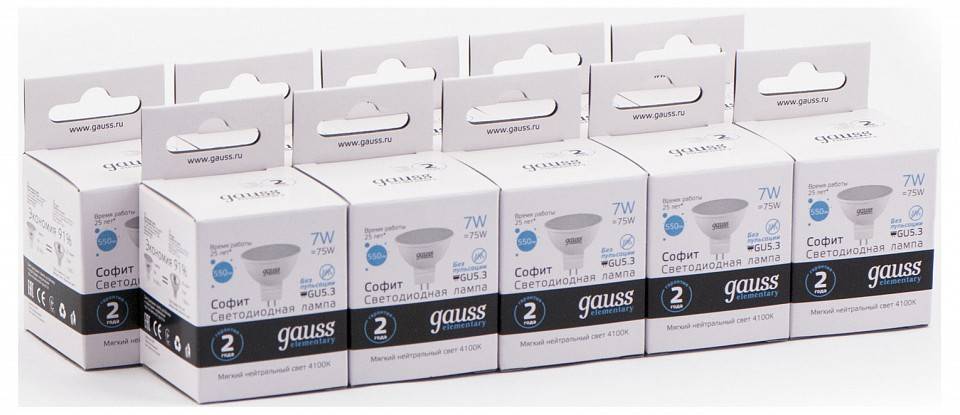 Лампа светодиодная Gauss Софит GU5.3 7Вт 4100K 13527