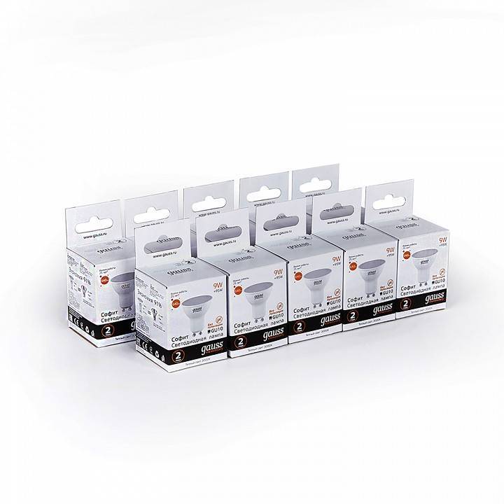 Лампа светодиодная Gauss Софит GU10 9 Вт 3000 K 13619