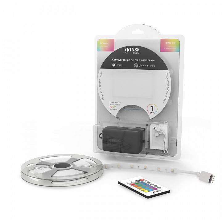 Комплект с лентой светодиодной Gauss Basic BT010