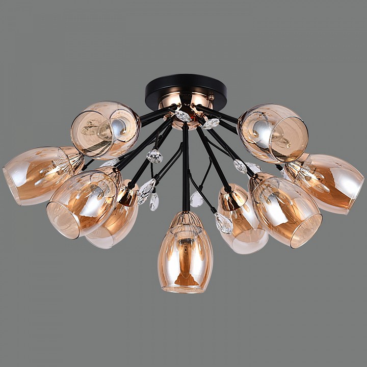 Люстра на штанге ILLUMICO  IL1284-10CPA-29 BK GD