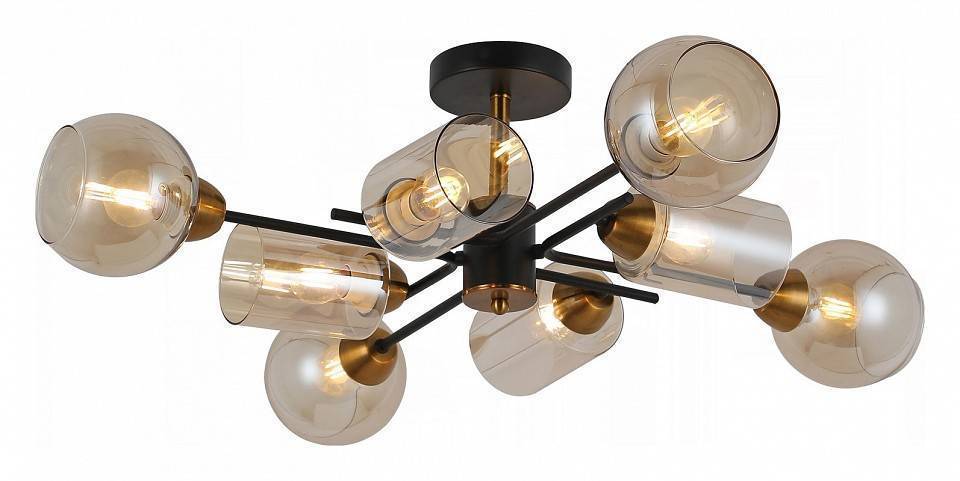 Люстра на штанге ILLUMICO IL8243-8COU-79 BK GD