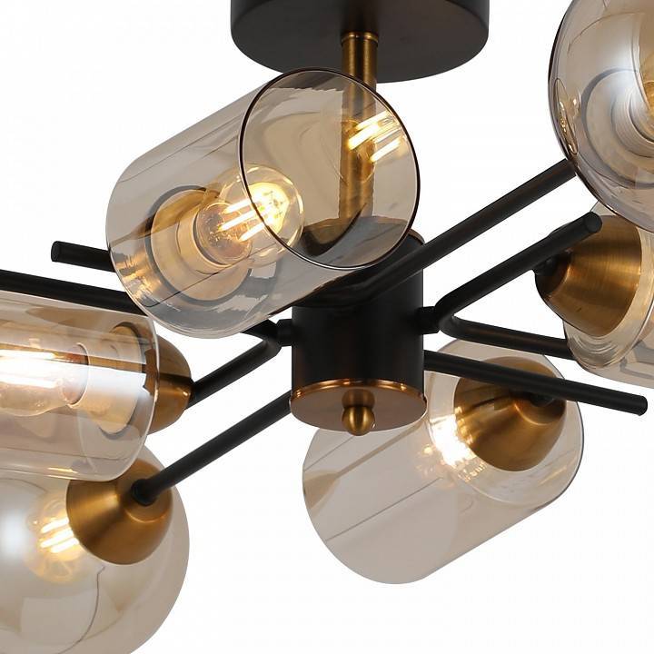 Люстра на штанге ILLUMICO IL8243-8COU-79 BK GD