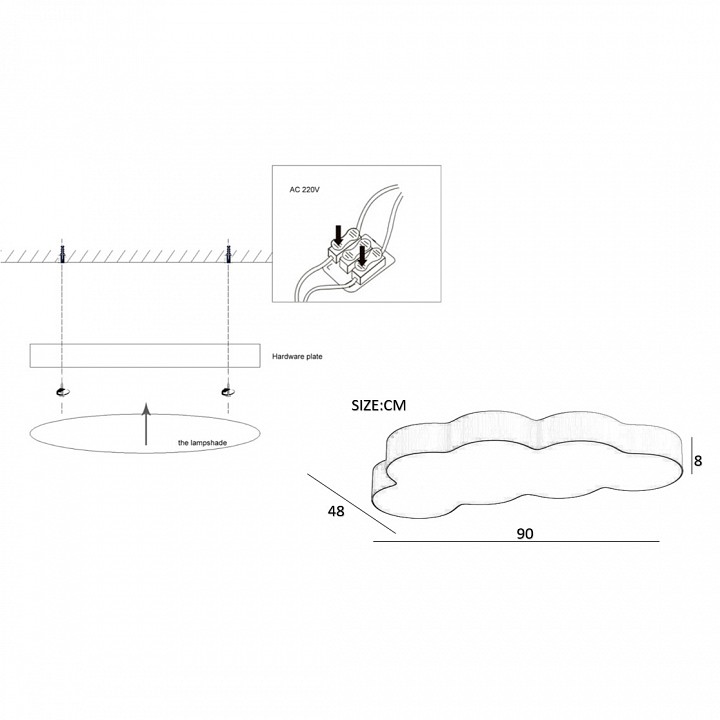 Накладной светильник Imperiumloft CLOUD Розовый CLOUD01
