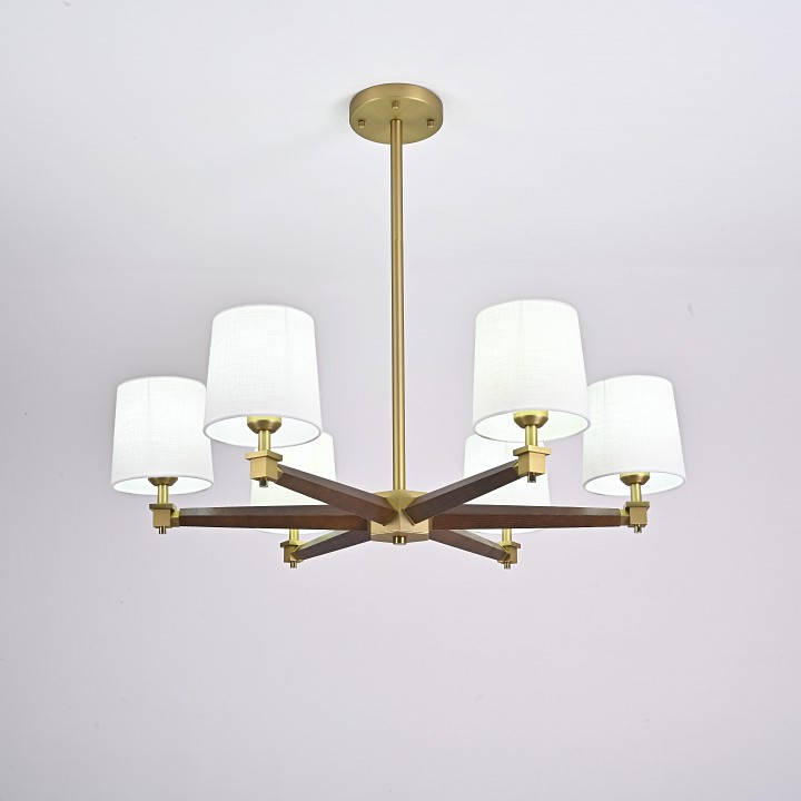 Люстра на штанге Imperiumloft Jorgenson White/Dark wood STAVRA01