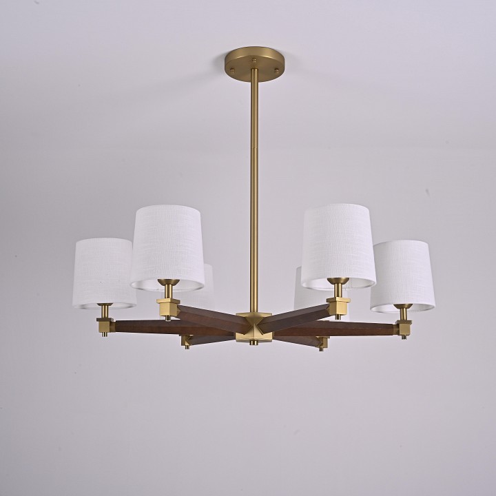 Люстра на штанге Imperiumloft Jorgenson White/Dark wood STAVRA01