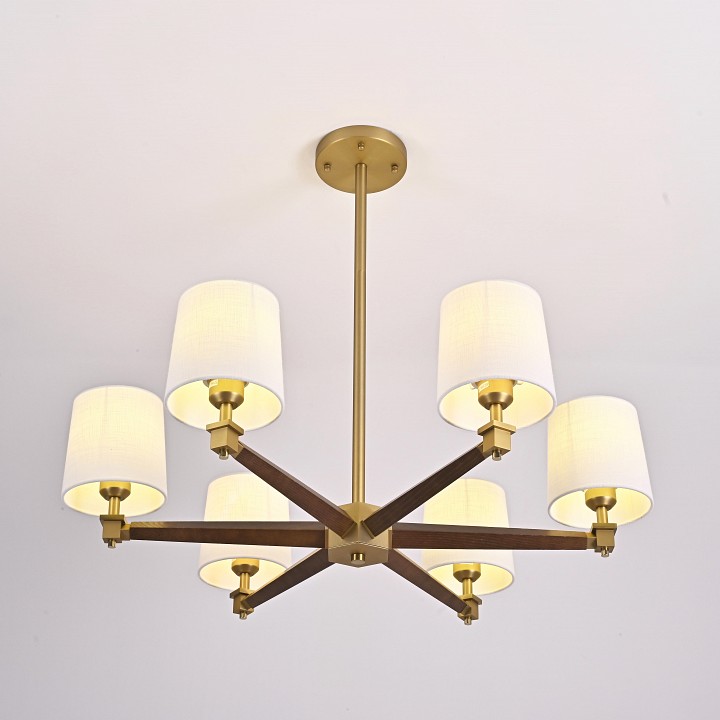 Люстра на штанге Imperiumloft Jorgenson White/Dark wood STAVRA01