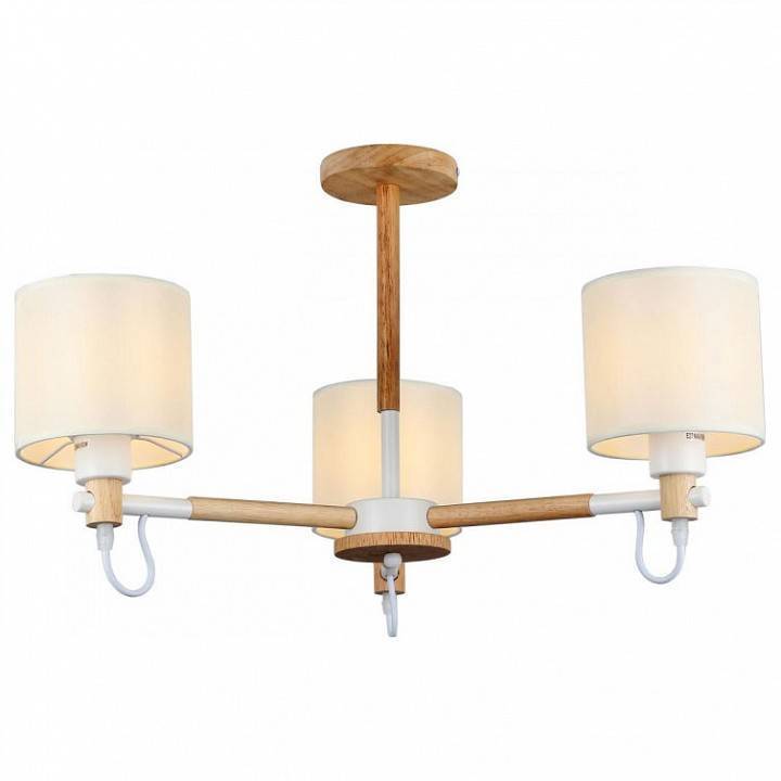 Люстра на штанге Imex MD.19107 3 лампы MD.19107-3-S-WOOD+WH