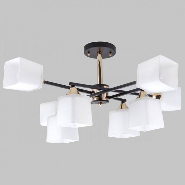 Люстра на штанге IMEX MD.4080 8 ламп MD.4080-8-S-BK+FGD