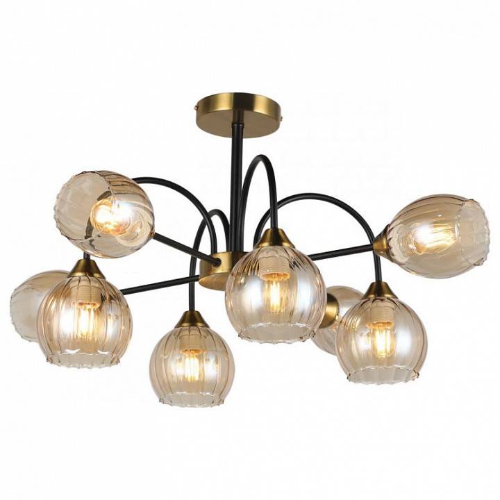 Люстра на штанге Imex MD.51831 на 8 ламп MD.51831-8-S-BK+BR